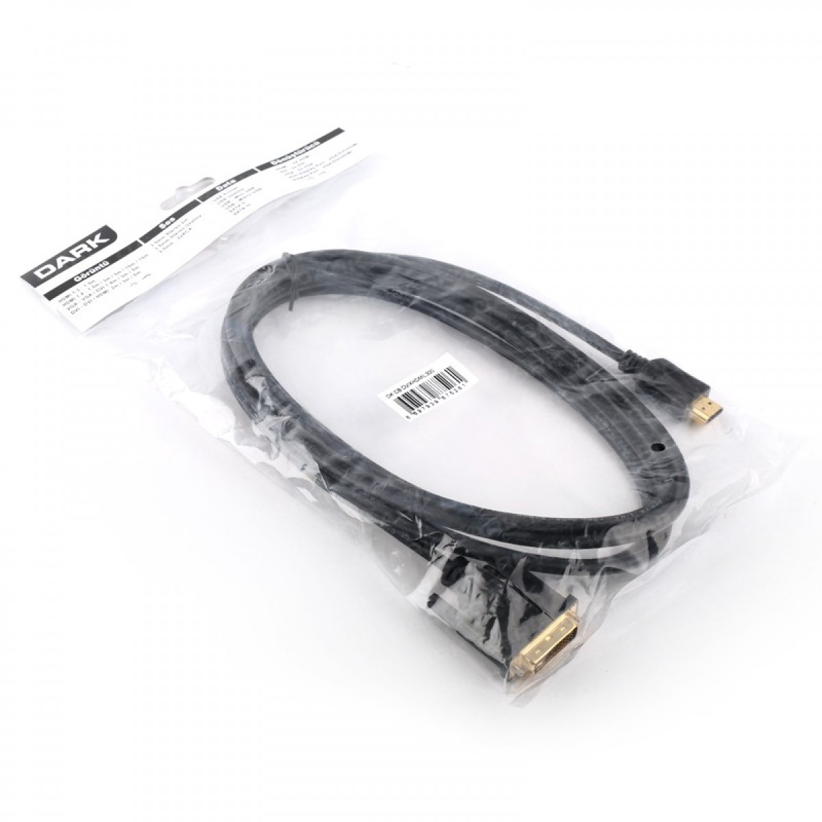 Dark DK-CB-DVIXHDMIL180 1.8 Mt HDMI to DVI-I 24+1 Erkek-Erkek  Çift Yönlü Gold Dönüştürücü Adaptör