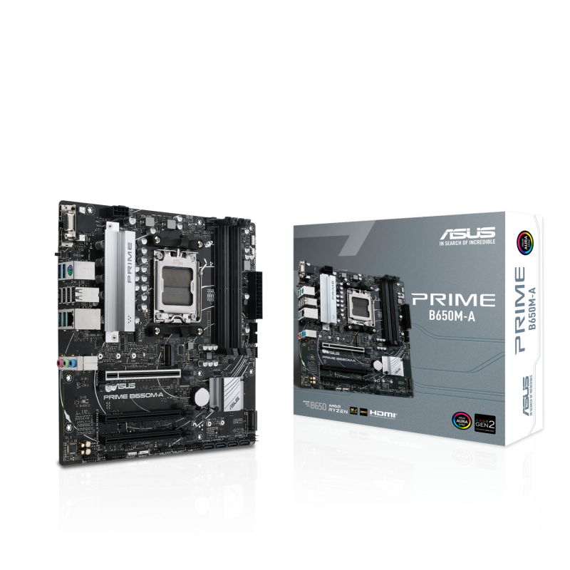 Asus PRIME B650M-A SC-AM5 B650 DDR5 6400Mhz 2xM2 2.5Gbit AURA RGB mATX AMD Anakart