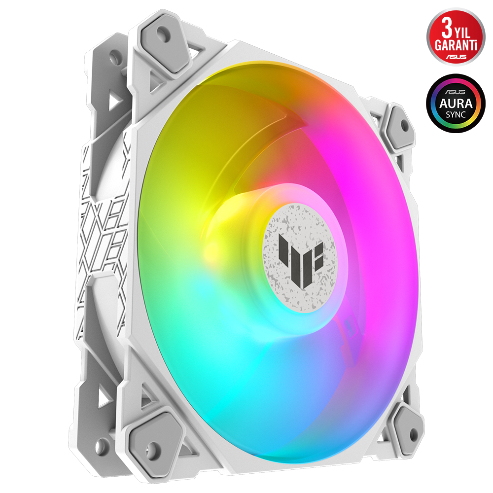 Asus TUF TF120 Gaming 12cm ARGB Adreslenebilir Fanlı Beyaz Kasa Fanı