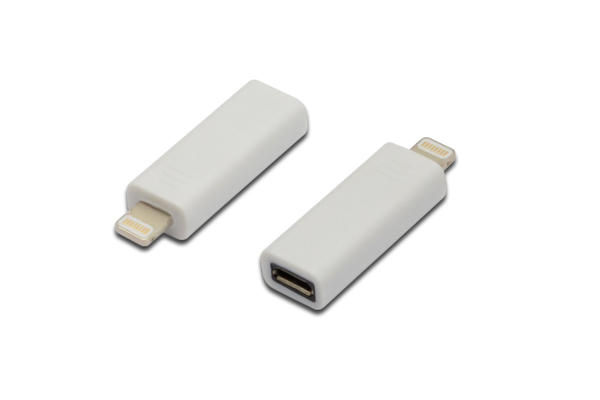 Digitus AK-600501-000-W iPhone Lightning 8 Pin to micro USB Tip B Erkek-Dişi Beyaz Iphone Dönüştrücü Adaptör