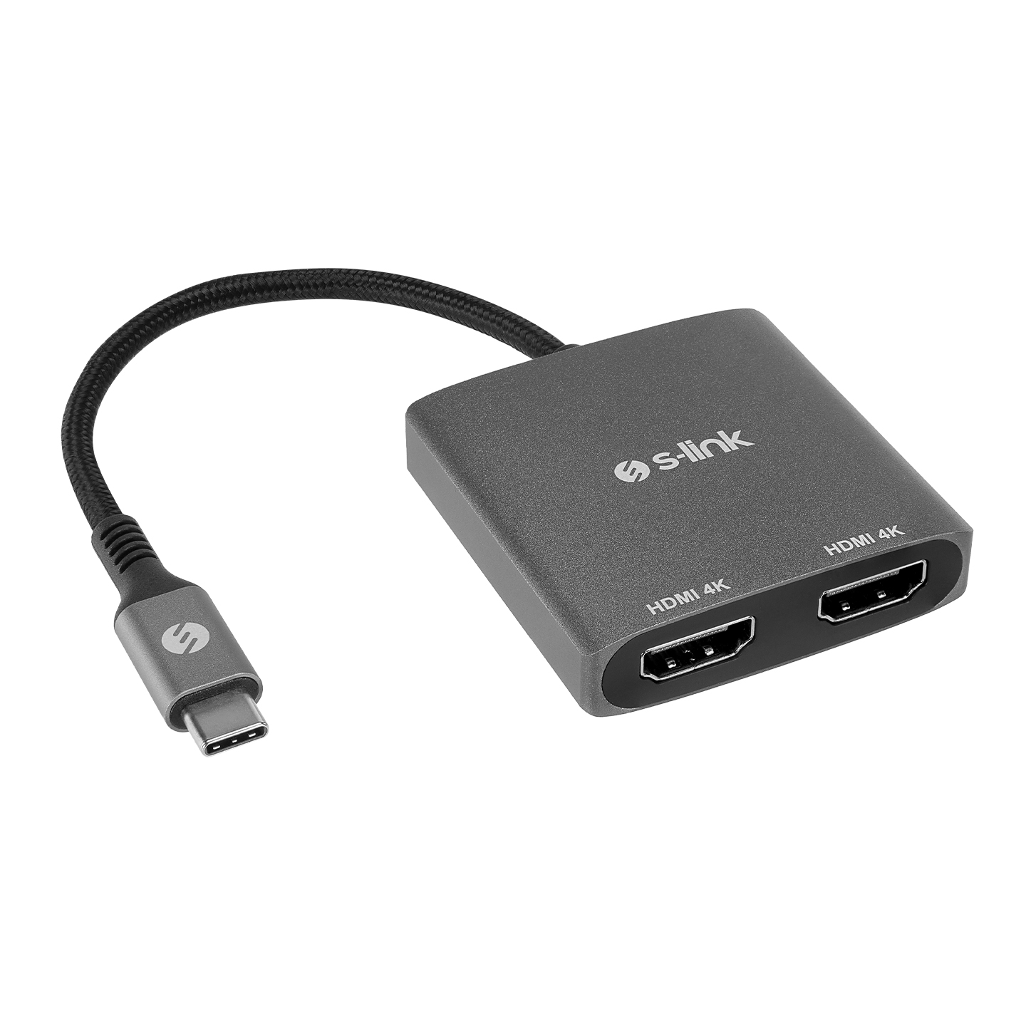S-Link SWV-USBC026 USB Type C to 2 x HDMI 4K 30Hz Metal Usb Ekran Adaptörü