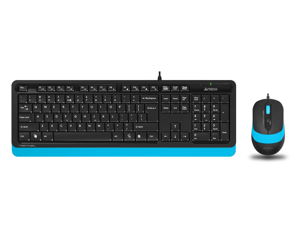 A4 Tech F1010 Q TR USB Multimedia Kablolu Mavi Klavye Mouse Seti