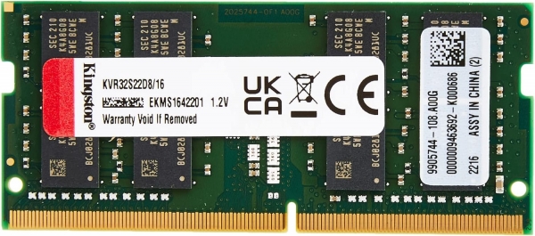 Kingston KVR32S22D8/16WP 16 GB DDR4 3200MHz CL22 Notebook Bellek
