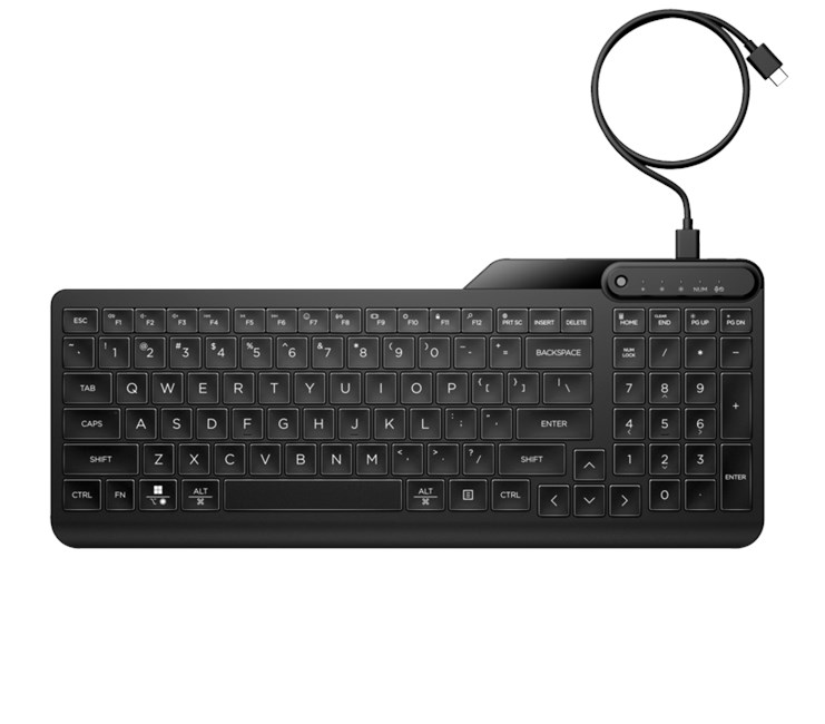 Hp 7N7C1AA 405 USB Q TR ydınlatmalı Kablolu Siyah Klavye