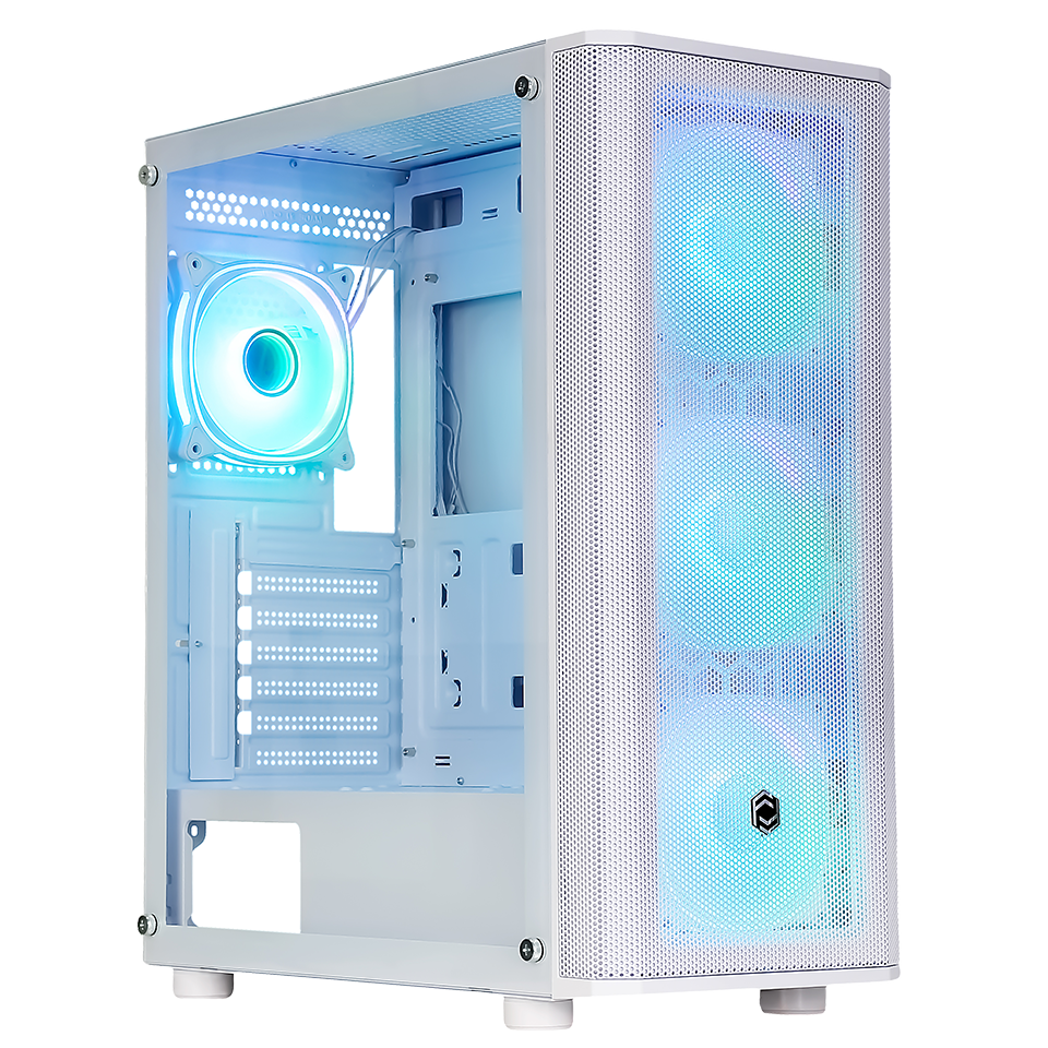 Frisby CM-106 650W 80 Plus 4x12cm ARGB Fanlı Temperli Cam Beyaz Mid Tower Oyuncu Kasası