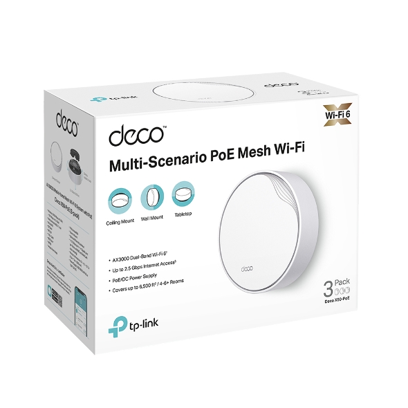 Tp-Link DECO X50-POE 1 Port Gigabit 3000Mbps Dual Band WiFi 6 Access Point