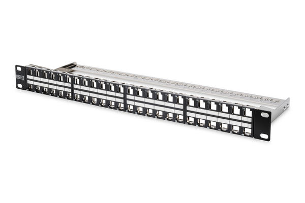 Digitus DN-91424 48 Port CAT 6A 1U Boş Zırhlı Siyah Patch Panel