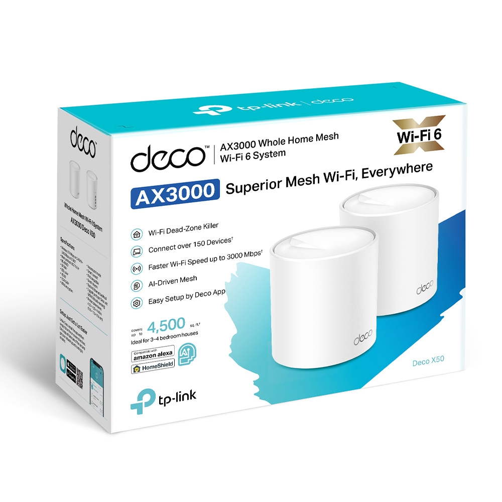 Tp-Link DECO X50 2 Paket 3000Mbps 3 Port Gigabit AX3000 Whole Home Wifi 6 System