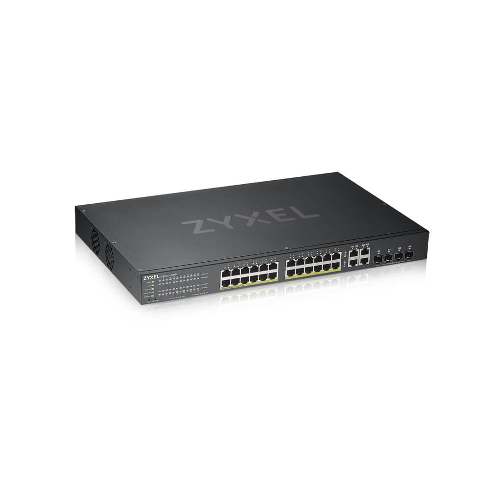Zyxel GS192024HPV2-EU0101F 24 Port PoE 4 Port SFP V2 375W Hybride Yönetilebilir PoE Switch