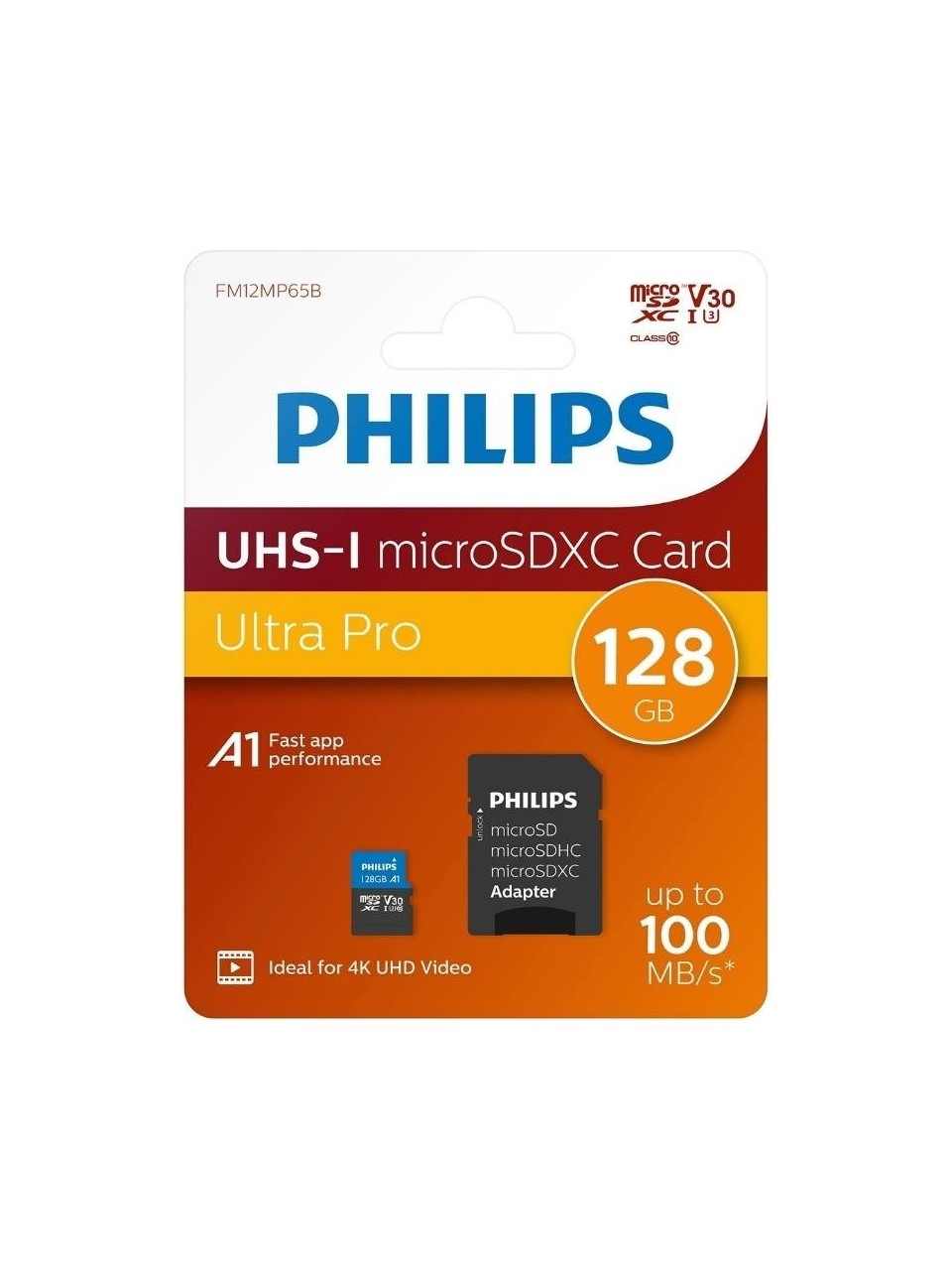 Philips FM12MP65B 128 GB 100Mb/s SDXC UHS-I Class10 microSD Hafıza Kartı