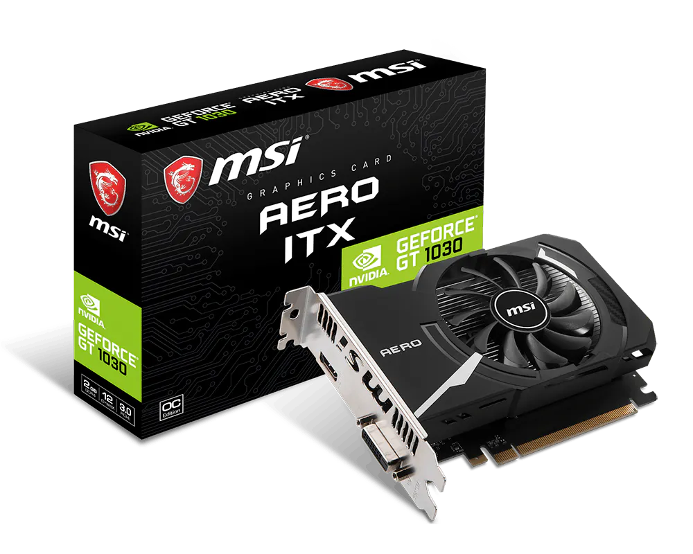 Msi GEFORCE GT 1030 AERO ITX 2GD4 OC 2 GB DDR4 GeForce GT1030 2GD4 OC ITX 64Bit NVIDIA Ekran Kartı