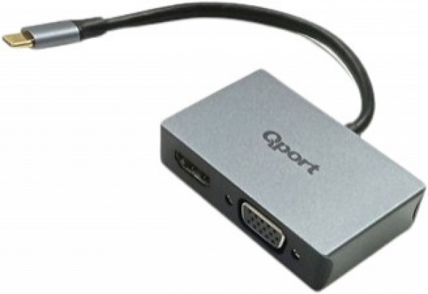 Qport Q-THV2 USB Type C to HDMI VGA USB Ekran Kartı Adaptörü