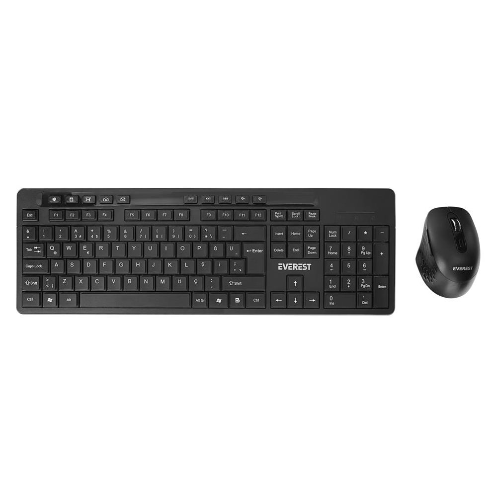 Everest KM-510 Q TR Multimedia Kabalosuz Klavye Mouse Set