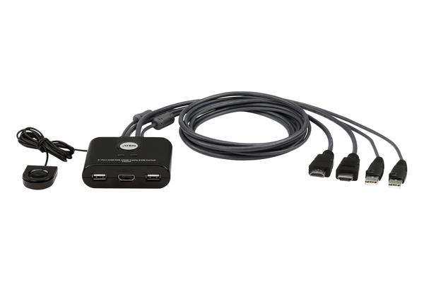 Aten CS22HF 2 Port USB FHD HDMI Kablolu 1 Konsol 2 PC USB KVM Switch