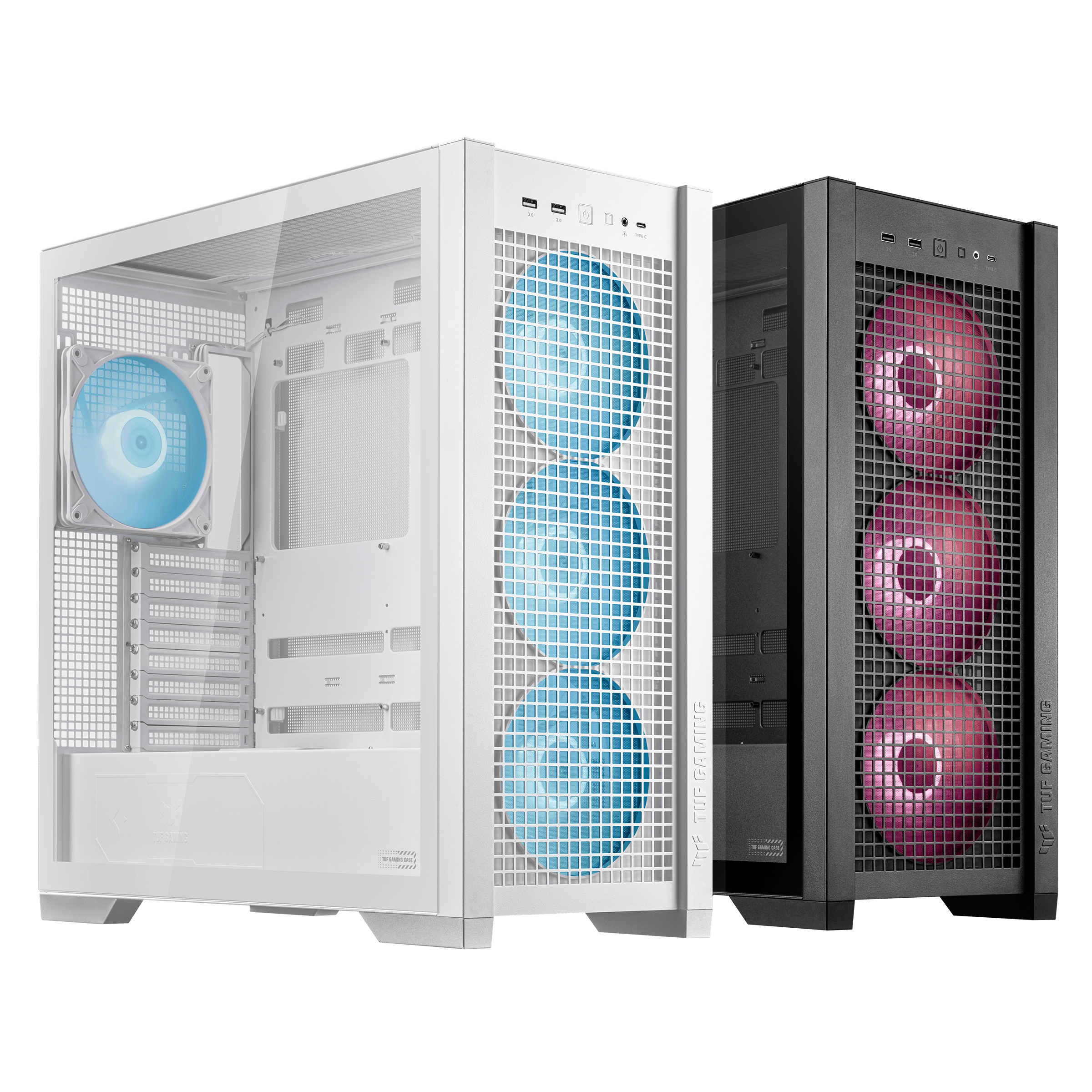Asus TUF GAMING GT302 TG ARGB PSU YOK 4x14cm ARG Fanlı Pencerili Beyaz ATX Bilgisayar Kasası