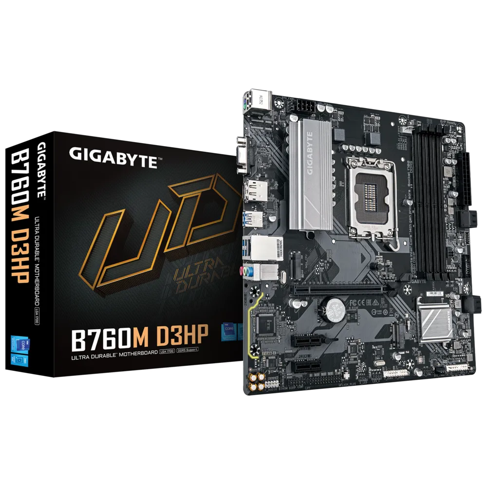 Gigabyte B760M D3HP Sc-1700 DDR5 5600Mhz 2xM.2 1Gbit LAN VGA HDMI DP mATX INTEL Anakart
