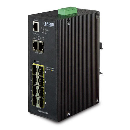 Planet PL-IGS-10080MFT 8 Port 10/100Base SFP 2 Port Gigabit Endüstriyel Yönetilebilir Switch