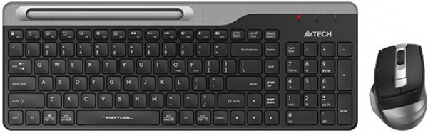 A4 Tech FB2535C Q TR Fstler Bluetooth Multimedia Şarjlı Gri Kablosuz Klavye Mouse Set