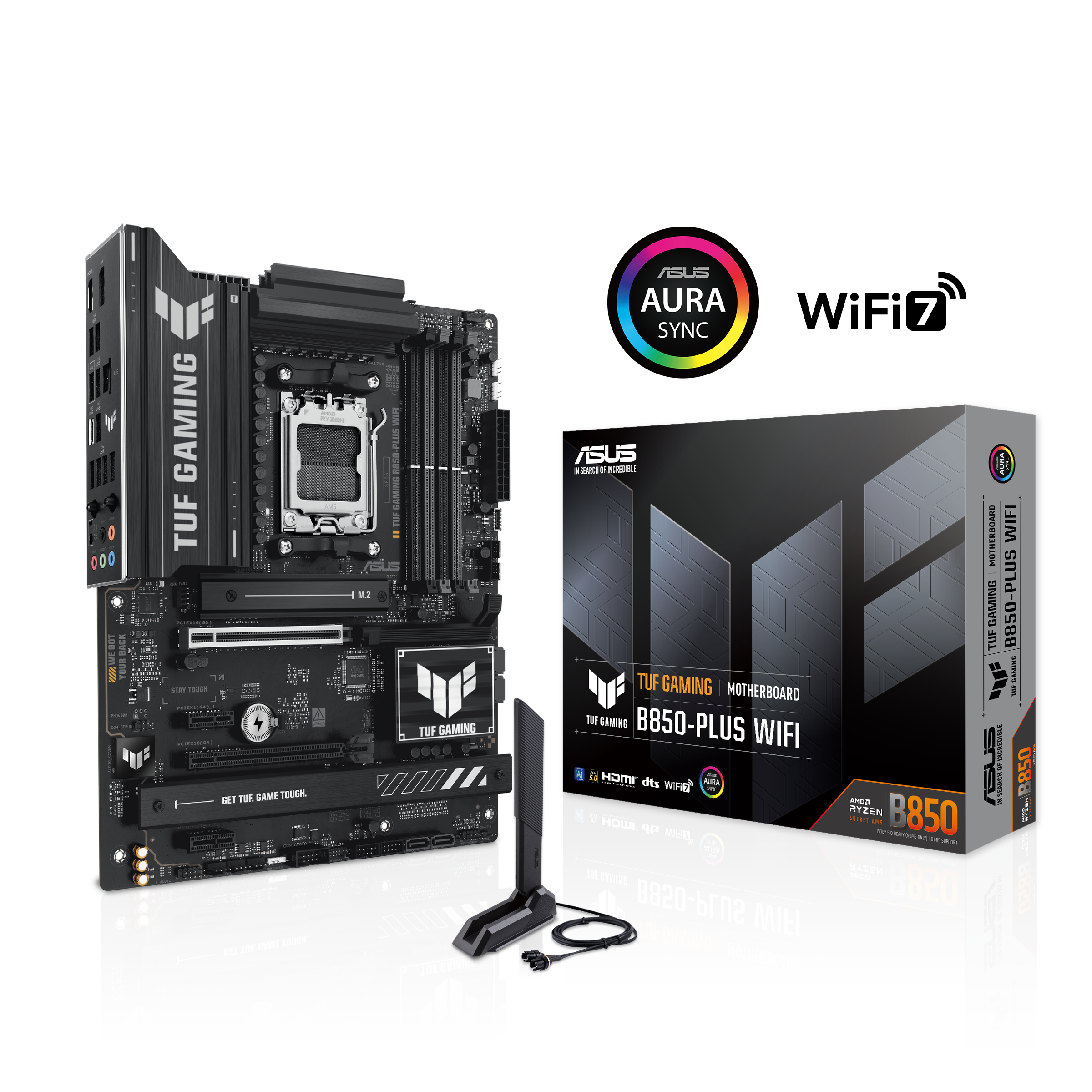 Asus TUF GAMING B850-PLUS WIFI Sc-Am5 B850 DDR5 6400Mhz 3xM2 wifi 2.5GHbit AURA RGB ATX AMD Anakart
