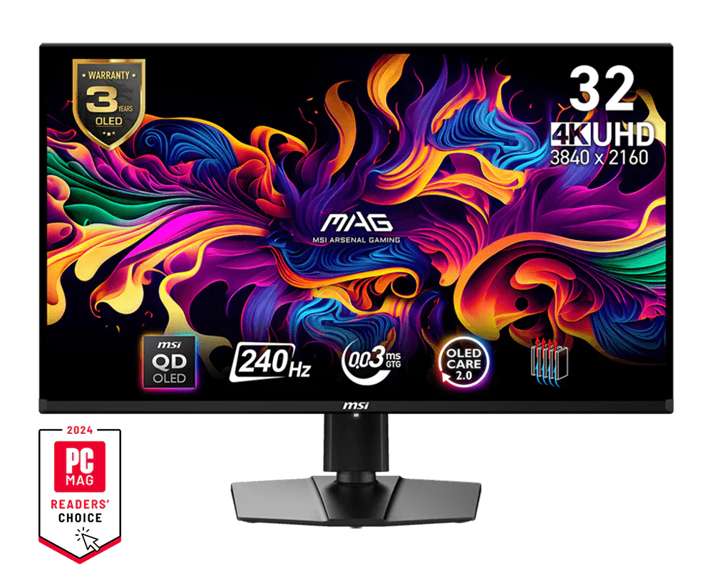 Msi MAG 321UPX QD-OLED 31.5 inch 3840x2160 0.03ms 240Hz HDM DP FreeSync Ouyuncu Monitörü