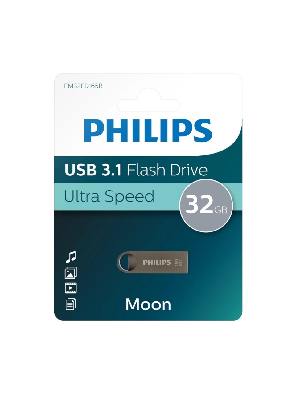 Philips FM32FD165B 32 GB Moon Uzay Grisi USB 3.1 Flash Bellek