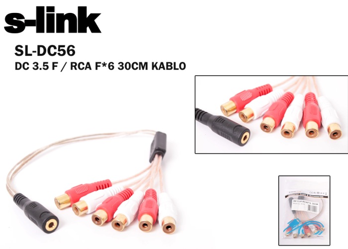 S-Link SL-DC56 3.5mm to 5x3.5mm Erkek-Dişi Ses Çoklayıcı Kablo