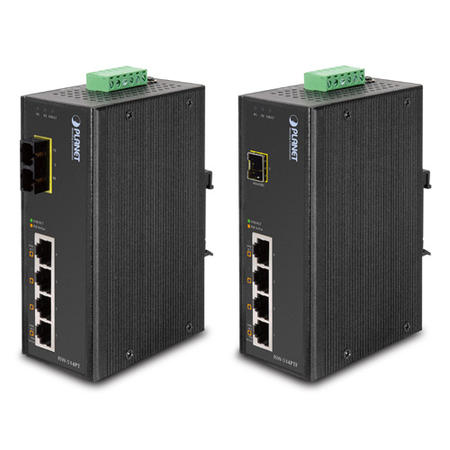 Planet PL-ISW-514PTF 4 Port 10/100Base-TX PoE 1 Port SFP 60W Endüstriyel PoE Switch