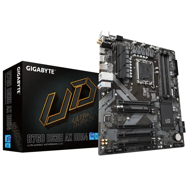 Gigabyte B760 DS3H AX DDR4 Sc-1700 B760 DDR4 5333Mhz 2xM2 Wi-Fi 6E ATX INTEL Anakart
