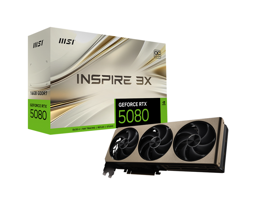 Msi RTX 5080 16G INSPIRE 3X OC 16GB GDDR7 GeForce RTX 5080 OC Inspire 3X 256Bit NVIDA Ekran Kartı