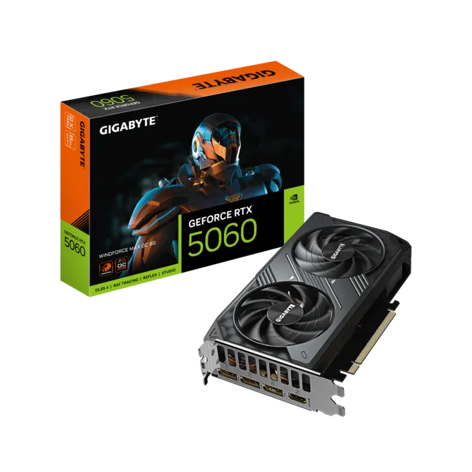 Gigabyte GV-N5060WF2MAX-OC-8GD 8 GB GDDR7 GeForce RTX 5060 WindForce Max OC NVIDIA Ekran Kartı