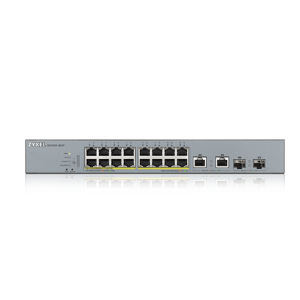 Zyxel GS1350-18HP-EU0101F 18 Port Gigabit 250W Yönetilebilir PoE Switch
