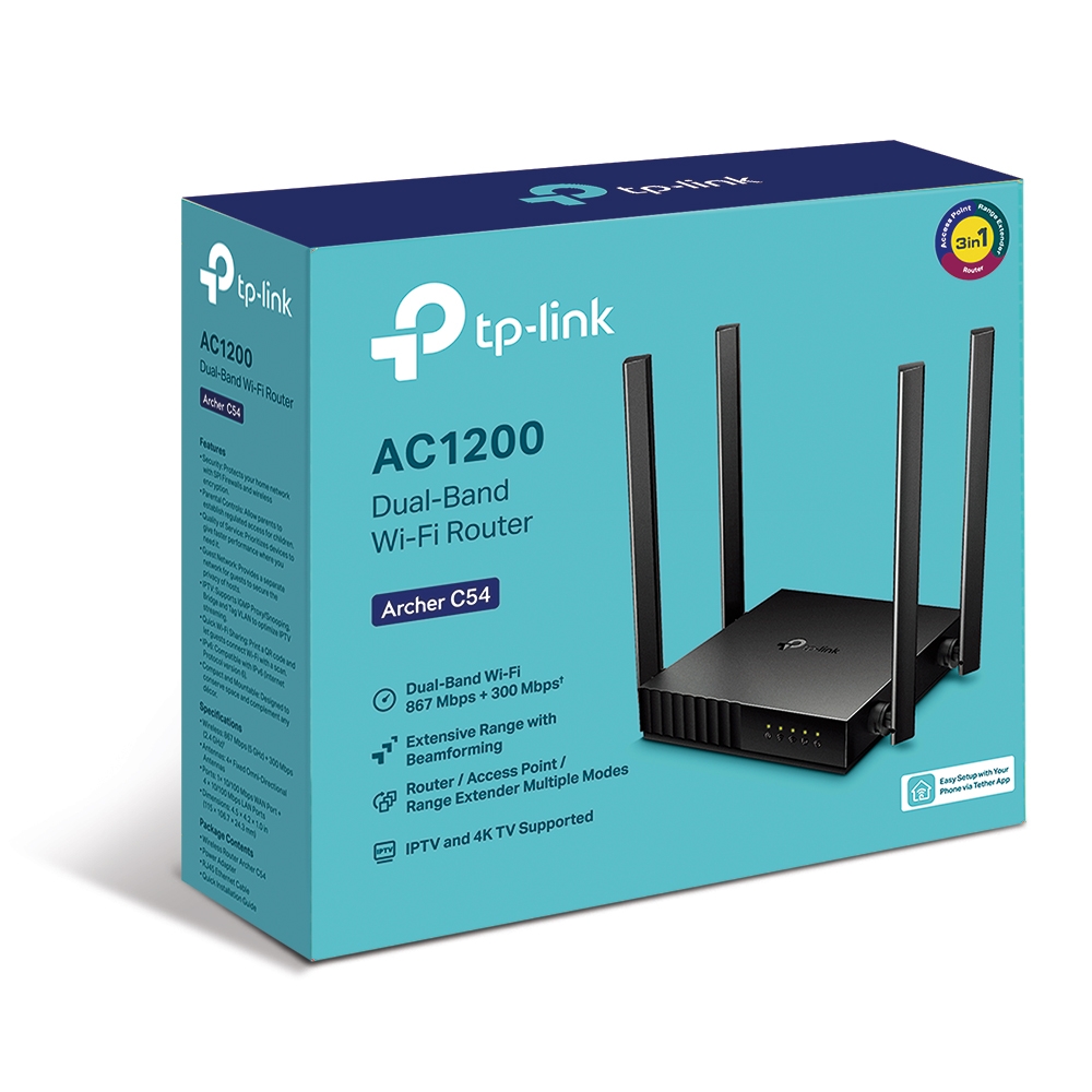 Tp-Link ARCHER C54 AC1200 2.4/5Ghz 4 Port Lan 4 Antenli Router Access Point