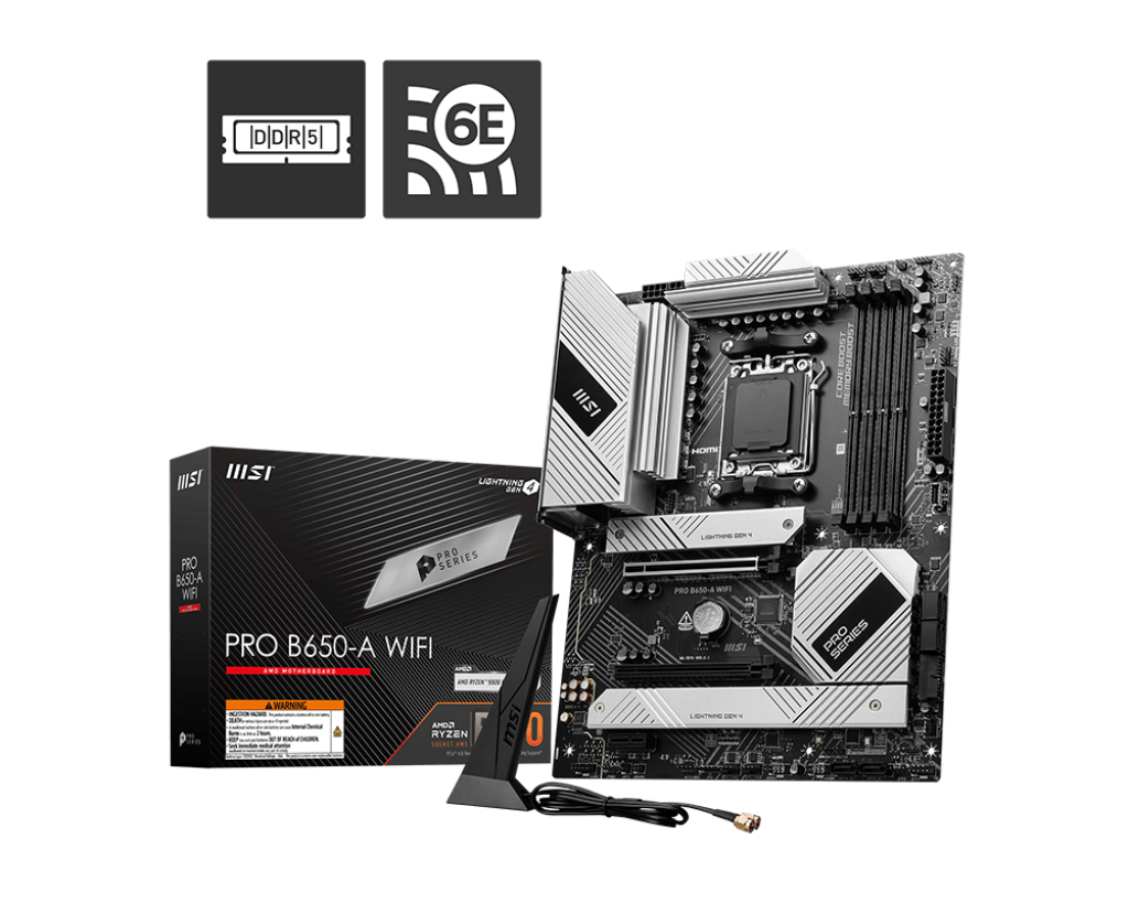Msi PRO B650 A WIFI Sc-AM5 DDR5 7600Mhz 3xM.2 Wi-fi 6E 2.5Gbit Lan ATX Amd Anakart