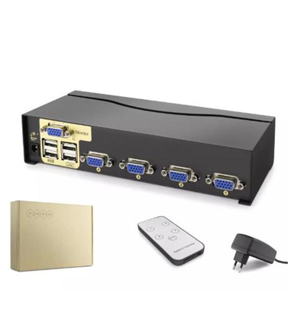 Hadron HDX1381 4 Port Giriş 1 Porr Çıkış VGA Kumandalı Kwm Switch