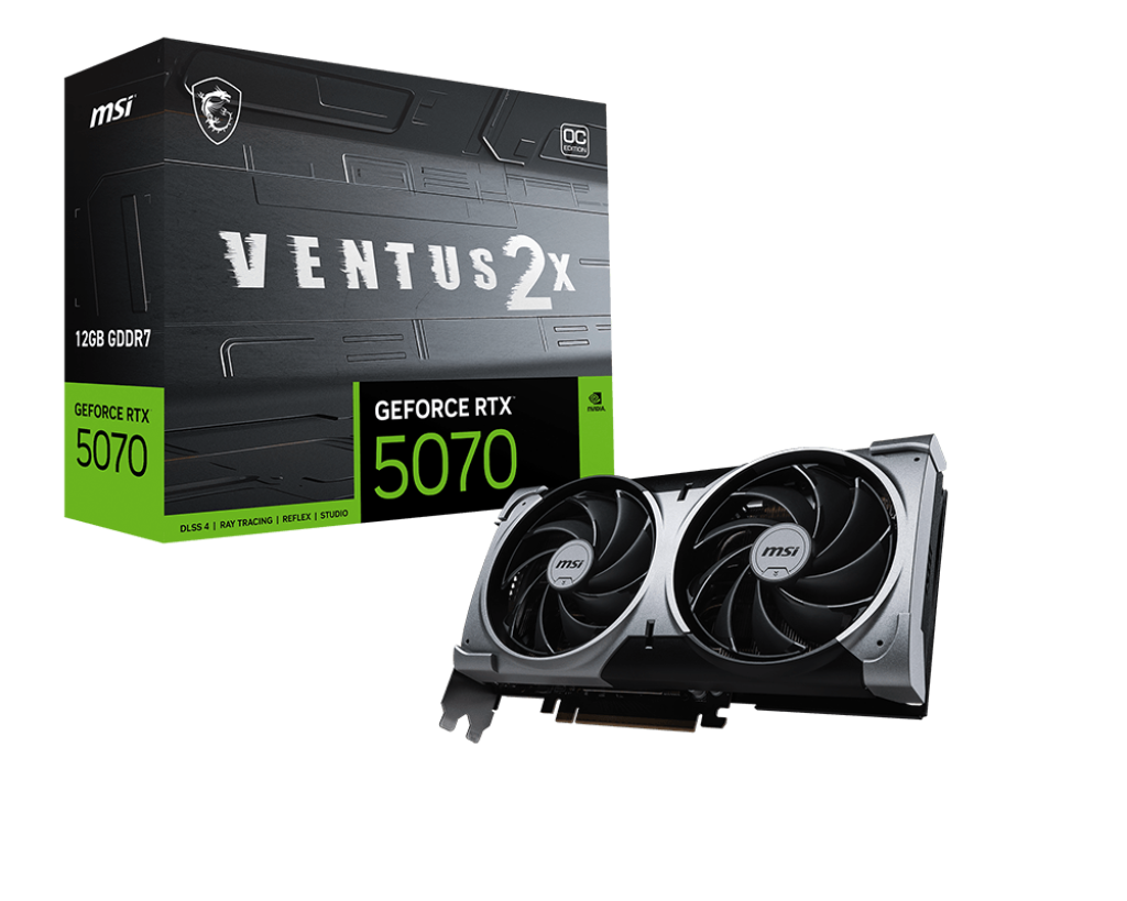 Msi RTX 5070 12G VENTUS 2X OC 12 GB GDDR7 GeForce RTX 5070 Venbtus OC 192Bit NVIDIA Ekran Kartı