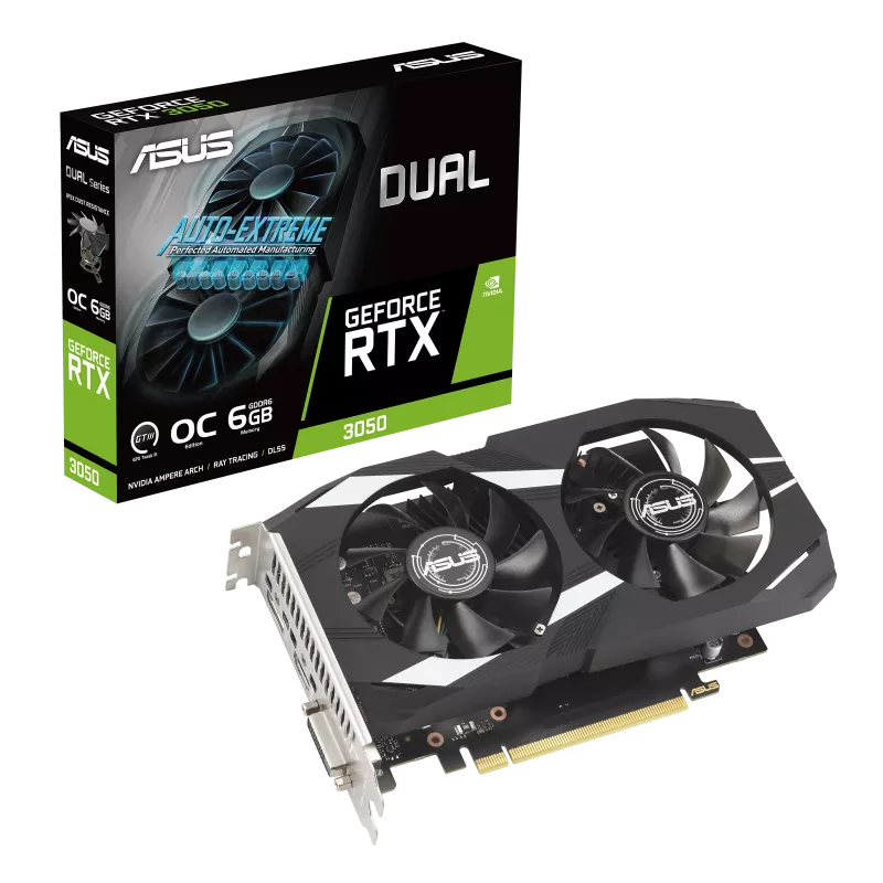 Asus DUAL-RTX3050-O6G 6 GB GDDR6 GeForce RTX 3050 OC 96Bit NVIDIA Ekran Kartı