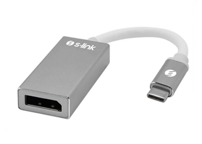 S-Link SL-USB-C74 Usb Type C to DISPLAY PORT Erkek-Dişi Metal Dönüştürücü Adaptör