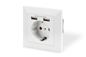 Digitus DA-70613 2 x USB Port Topraklı Sıva Altı Priz