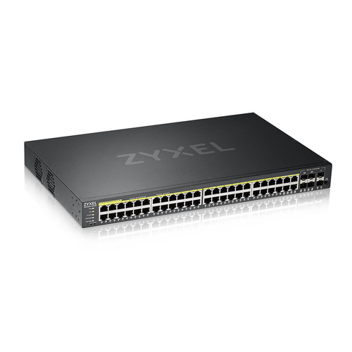 Zyxel GS2220-50HP-EU0101F 48 Port Gigabit PoE 6 Port SFp 1 Yıl NCC Lisans Yönetilebilir PoE Switch