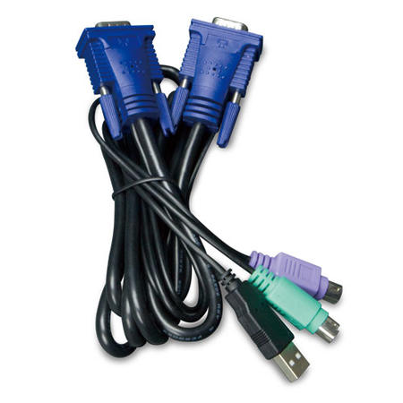 Planet PL-KVM-KC1-3 3 Mt PS2 to USB Çevirici KVM Switch Kablosu