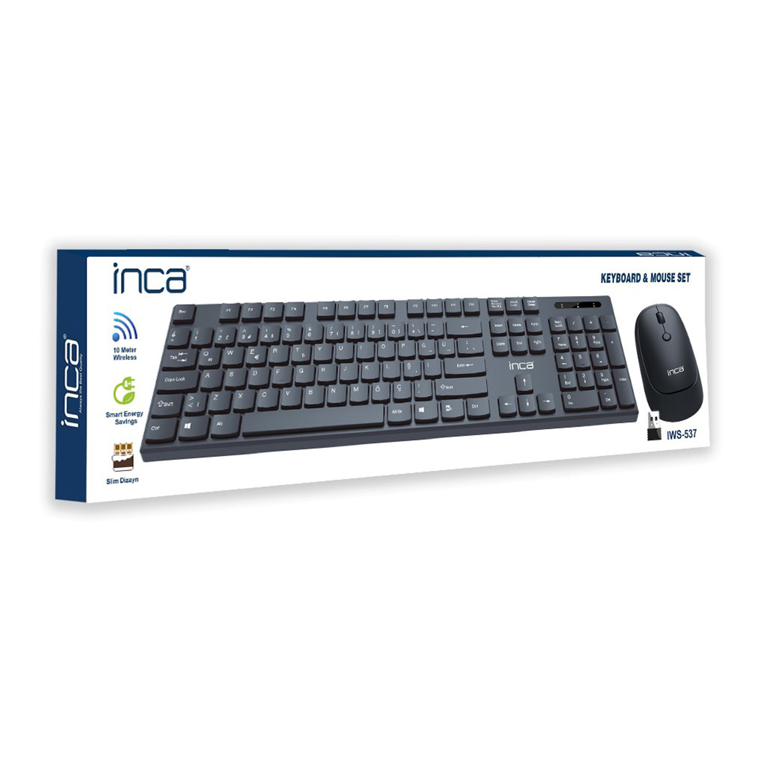 Inca IWS-537 Q TR Kablosuz Siyah Slim Klavye Mouse Set