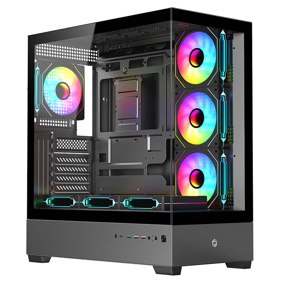 Frisby FC-9560G 650W 80 Plus 7x12cm ARGB Fanlı NOVA-X Mid Tower Siyah Oyuncu Kasası
