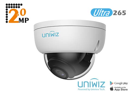 Uniwiz IPC-D122-PF28 2 MP 2.8mm Lens DC POE Destekli 50Mt IR Dome Kamera