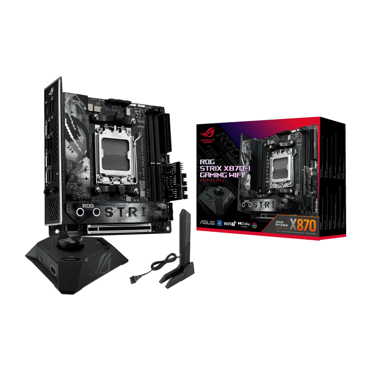 Asus ROG STRIX X870-I GAMING WIFI SC-Am5 X870 DDR5 8400Mhz 2xM2 WiFi7 2.5Gbit RGB miniIXT AMD Anakart