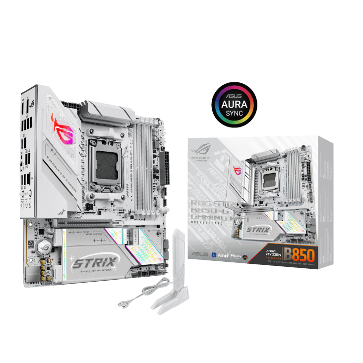 Asus ROG STRIX B850-G GAMING WIFI Sc-Am5 DDR5 8000Mhz 4xM2 WİFİ7 2.5Gbit mATX AMD Anakart