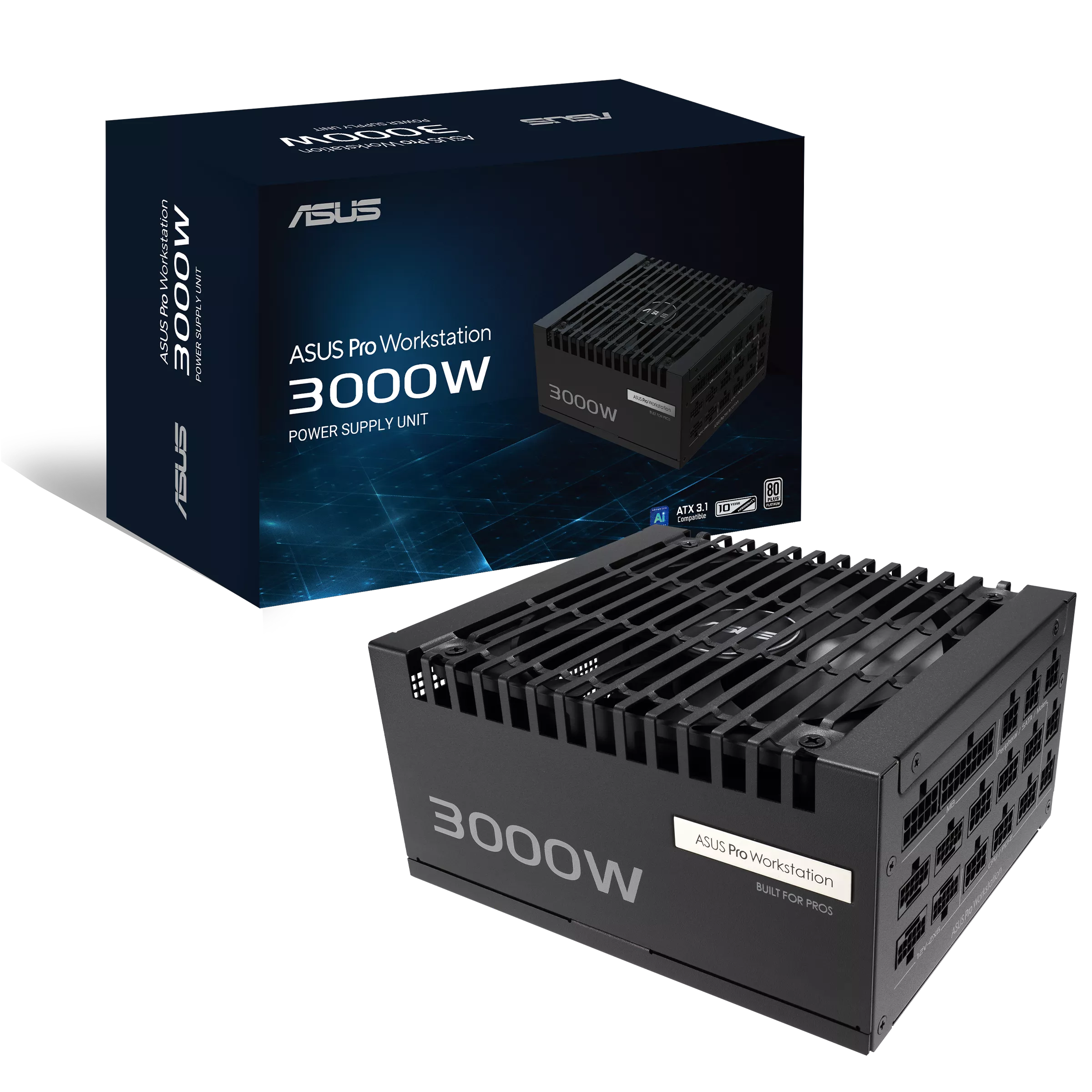 Asus PRO WS 3000W PLATINUM 3000 W 80 Plus Platinum 12cm Fablı Yapaz Zeka Uyumlu ATX Power Supply