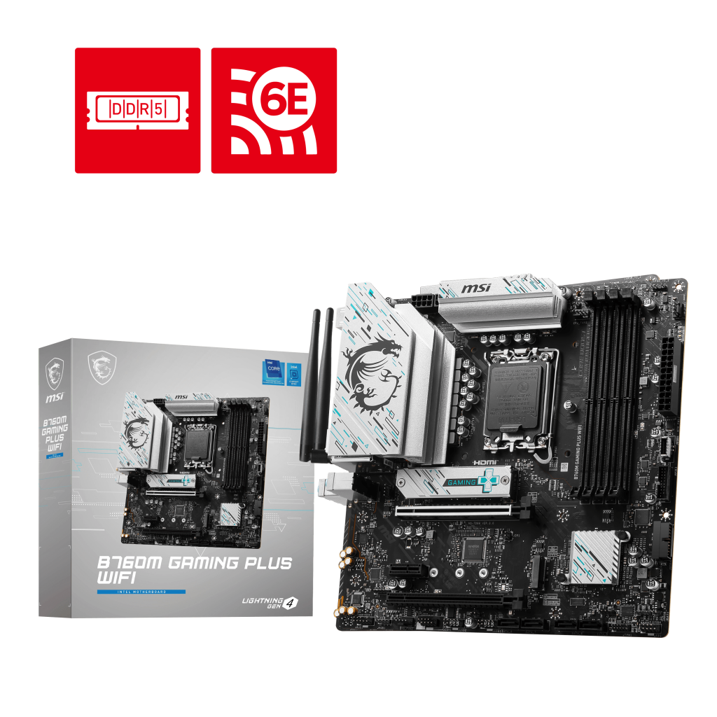 Msi B760M GAMING PLUS WIFI Sc-1700 B760 DDR5 6800Mhz M.2 2.5Gbit Wi-Fi 6E mATX INTEL Anakart