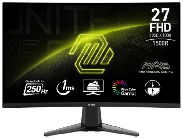 Msi MAG 27C6X 27 inch 1920x1080 1ms 250Hz HDMI DP 1500R Curved Oyuncu Monitörü