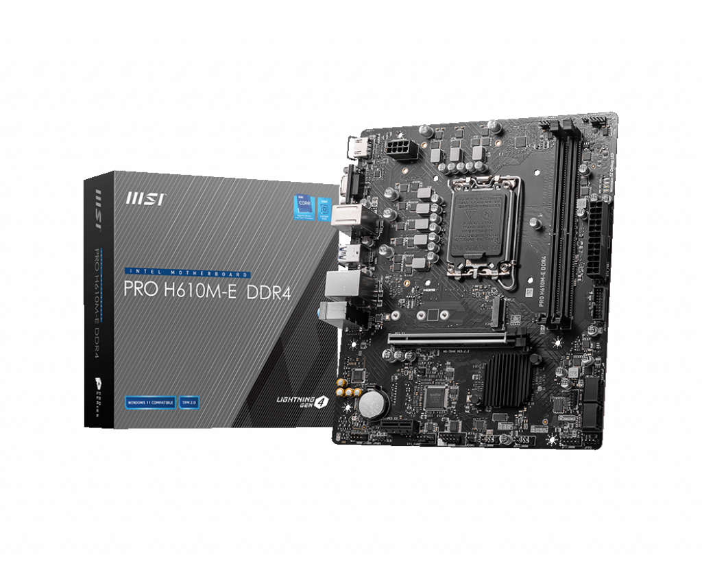 Msi PRO H610M-E DDR4 Sc-1700 H610 DDR4 3200Mhz M.2 USB3.2 mATX INTEL Anakart