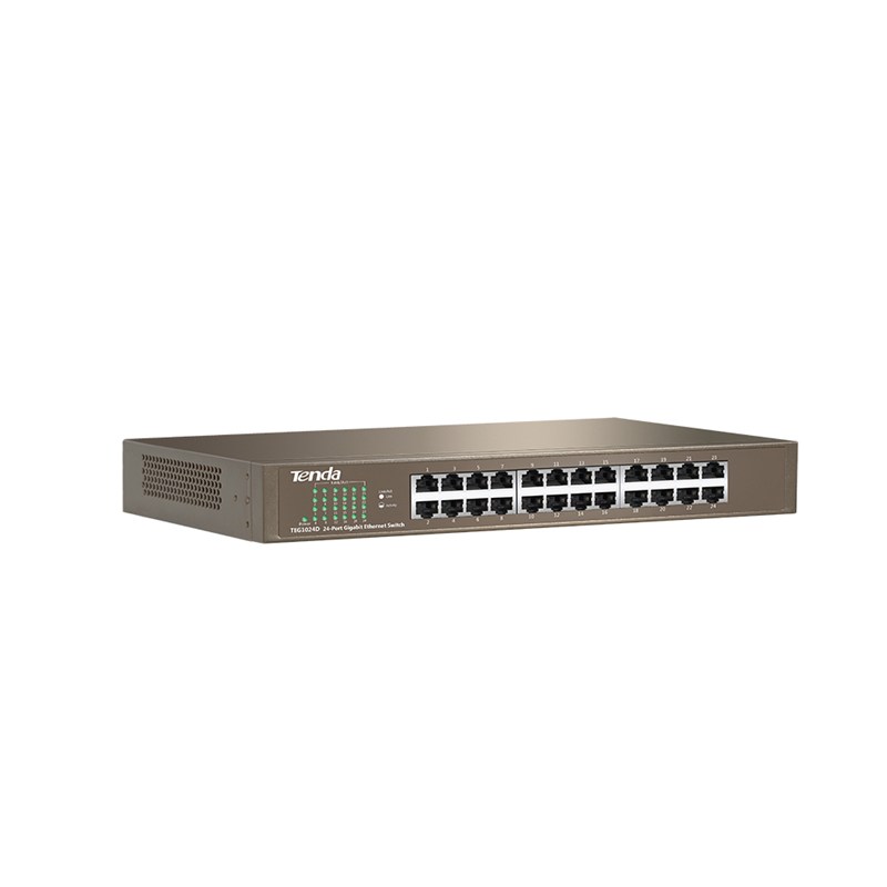 Tenda TEG1024D 24 Port 10/100/1000 Mbps Switch Çelik Kasa Rack Mount Switch
